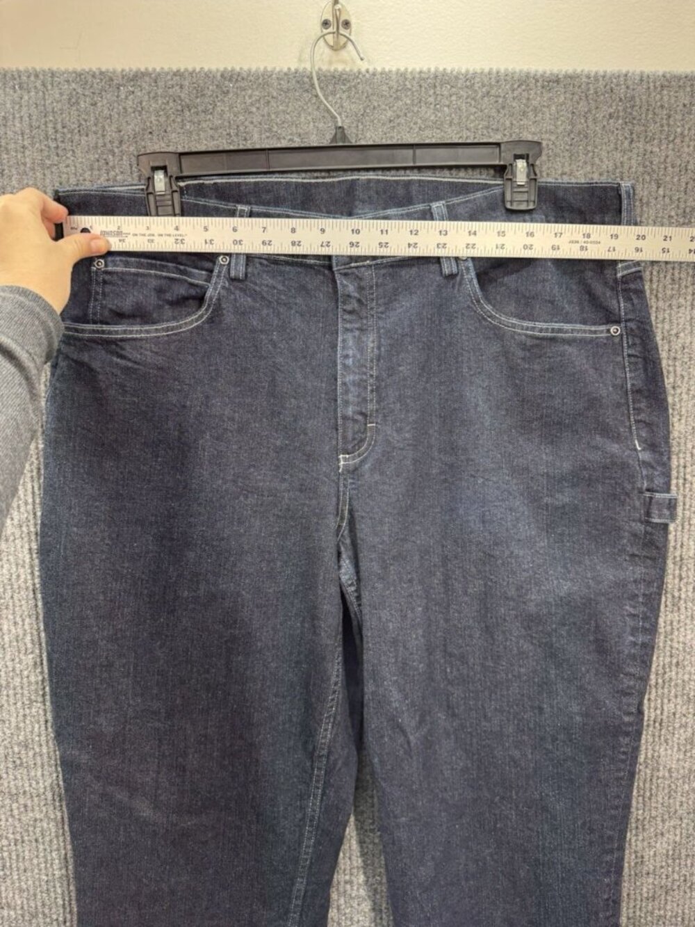 40 Grit Carpenter Jeans Mens 40x30 Blue Stretch Standard Fit Duluth Trading - Picture 5 of 7